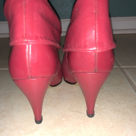 Red high heel ankle boots/booties - Picture 6 of 8